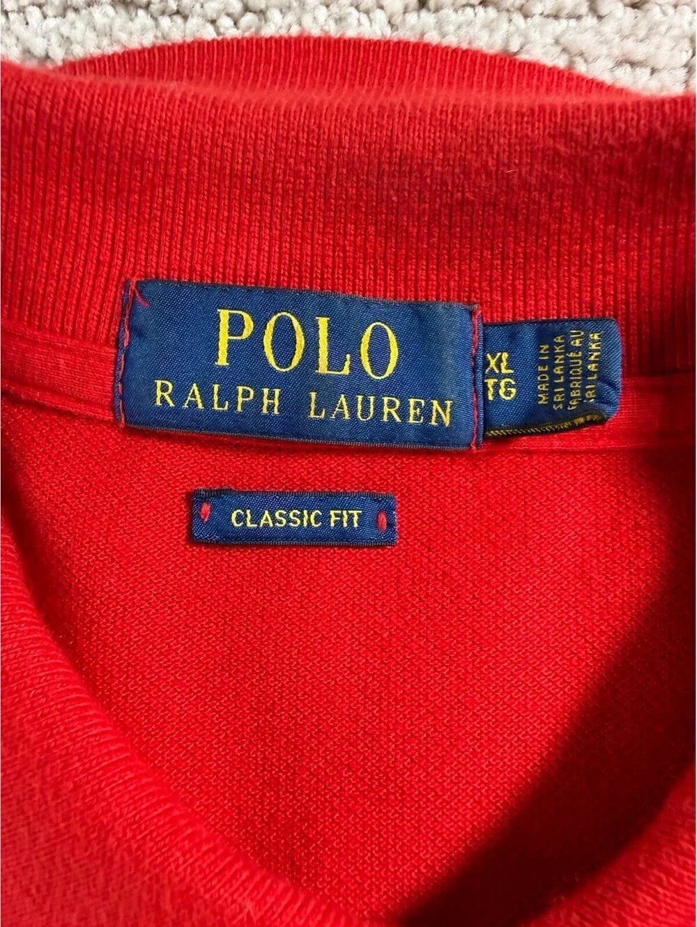 Polo Ralph Lauren Shirt Mens XL Red Pony Classic Fit Preppy Tall Cotton Office